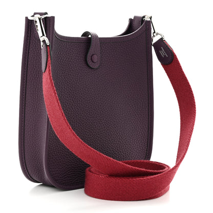 Hermes Taurillon Clemence Amazone Evelyne TPM Cassis Rouge Grenat 3 of 11