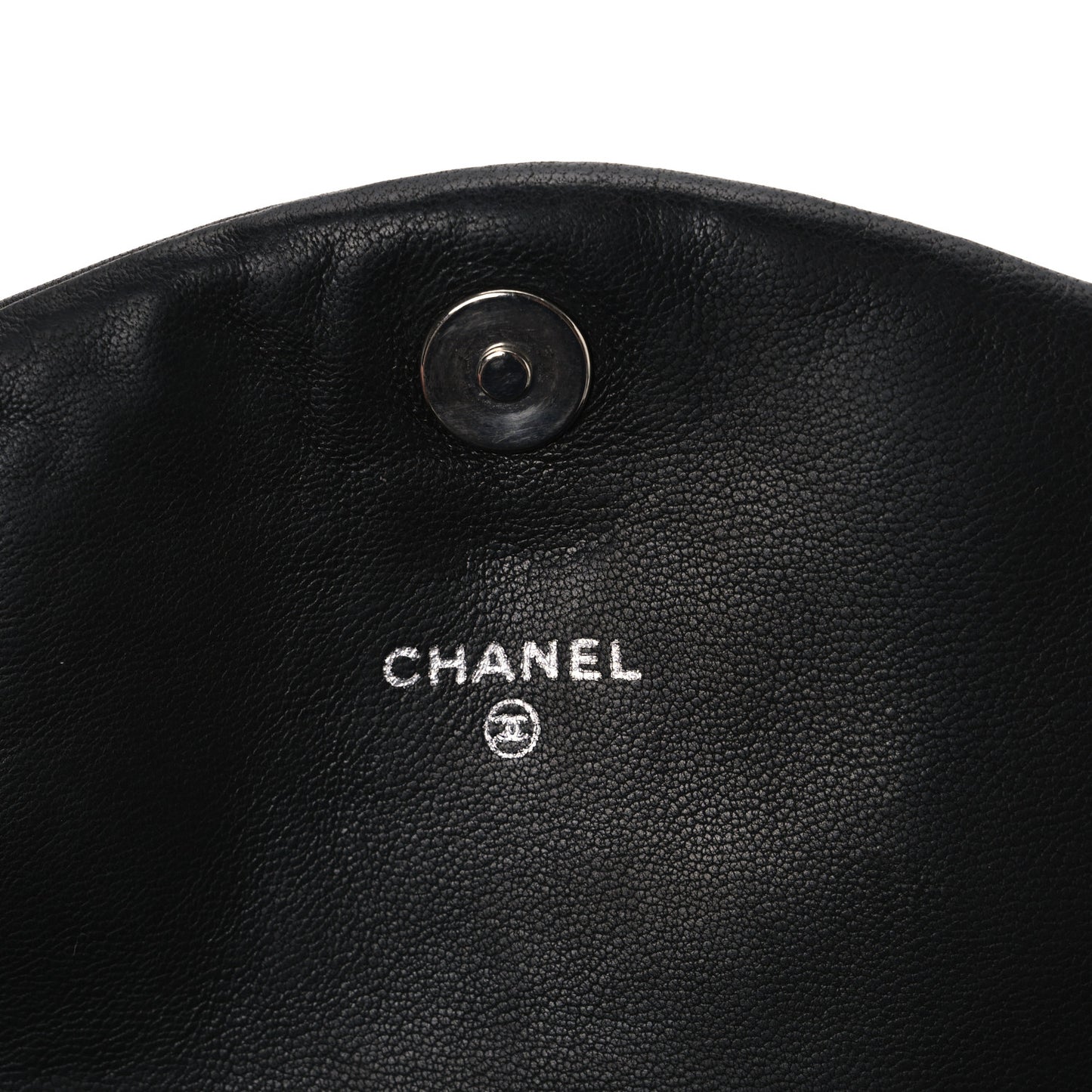 Lambskin Half Moon Wallet On Chain WOC Black