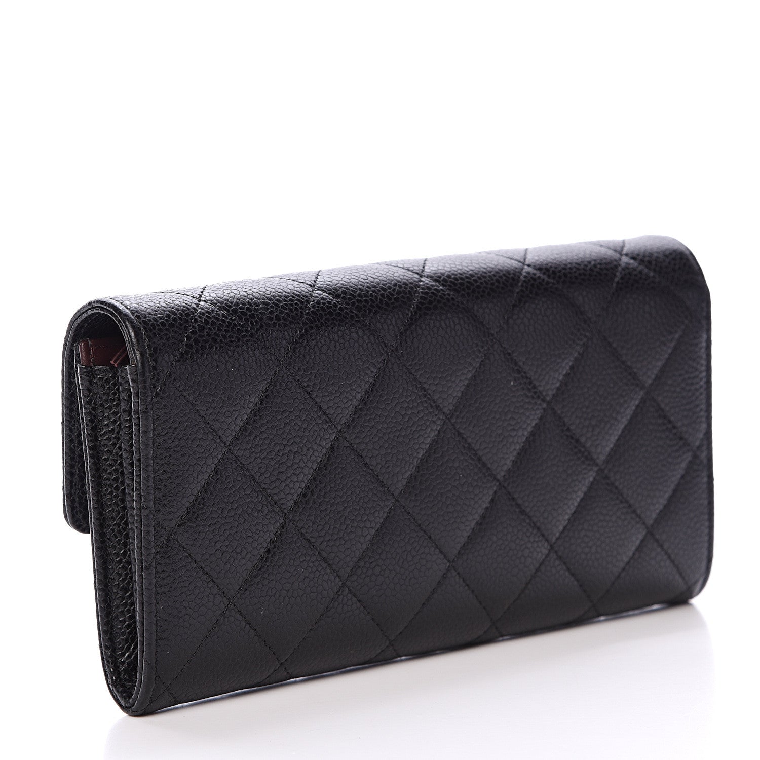 Chanel Caviar Quilted Large Gusset Flap Wallet Black 2 of 8