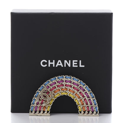 Chanel Lambskin Chain Rainbow CC Brooch Gold Multicolor 5 of 5