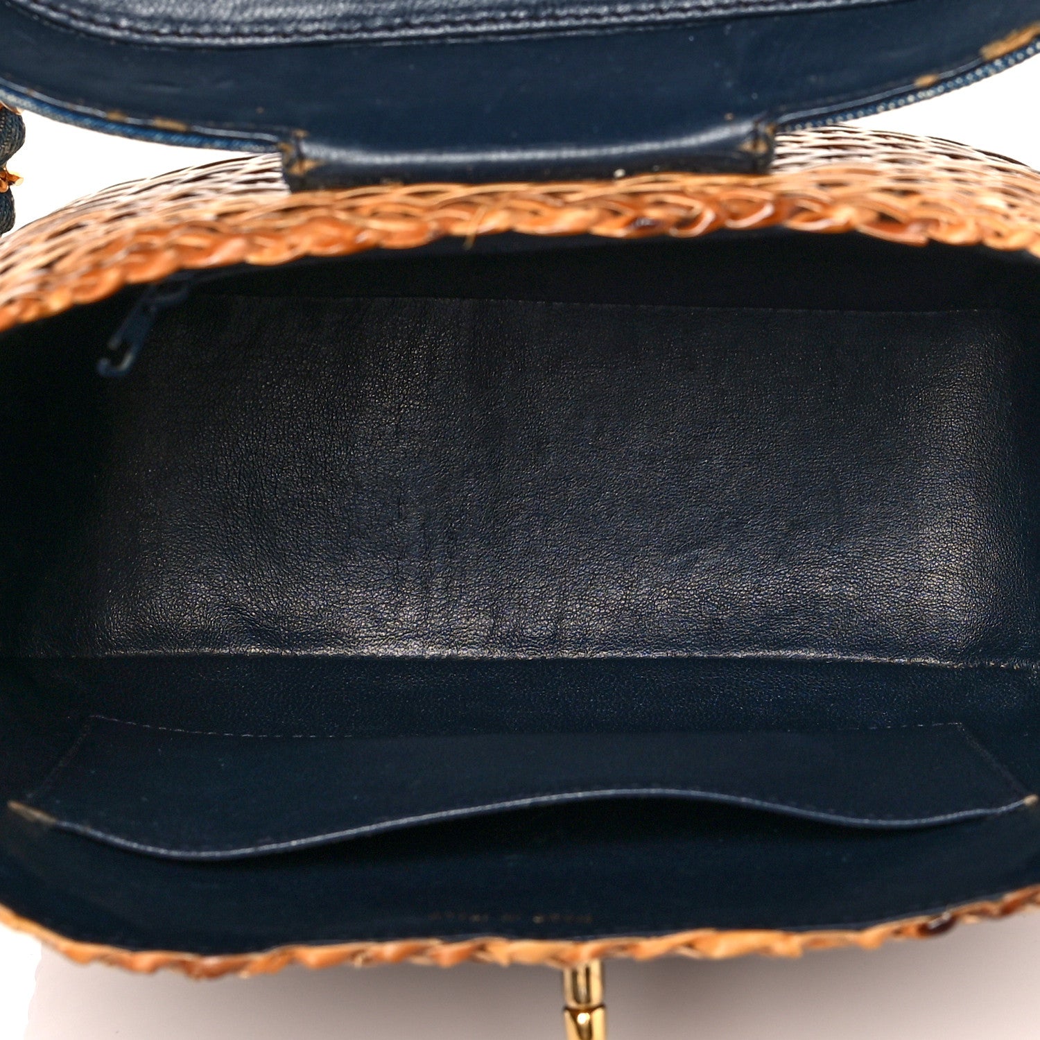 Chanel Denim Rattan Basket Shoulder Bag Blue 5 of 10
