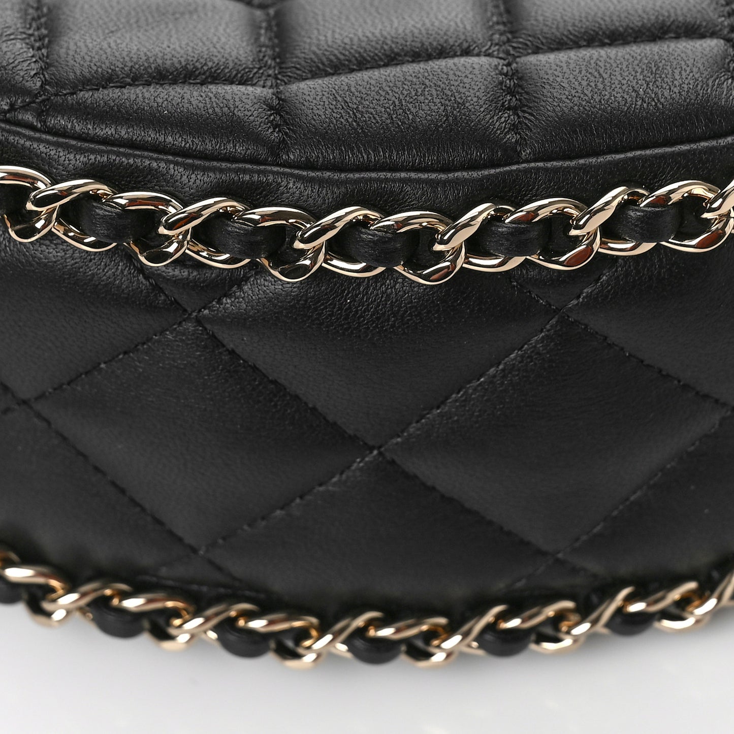 Lambskin Quilted Small Hobo Bag Black