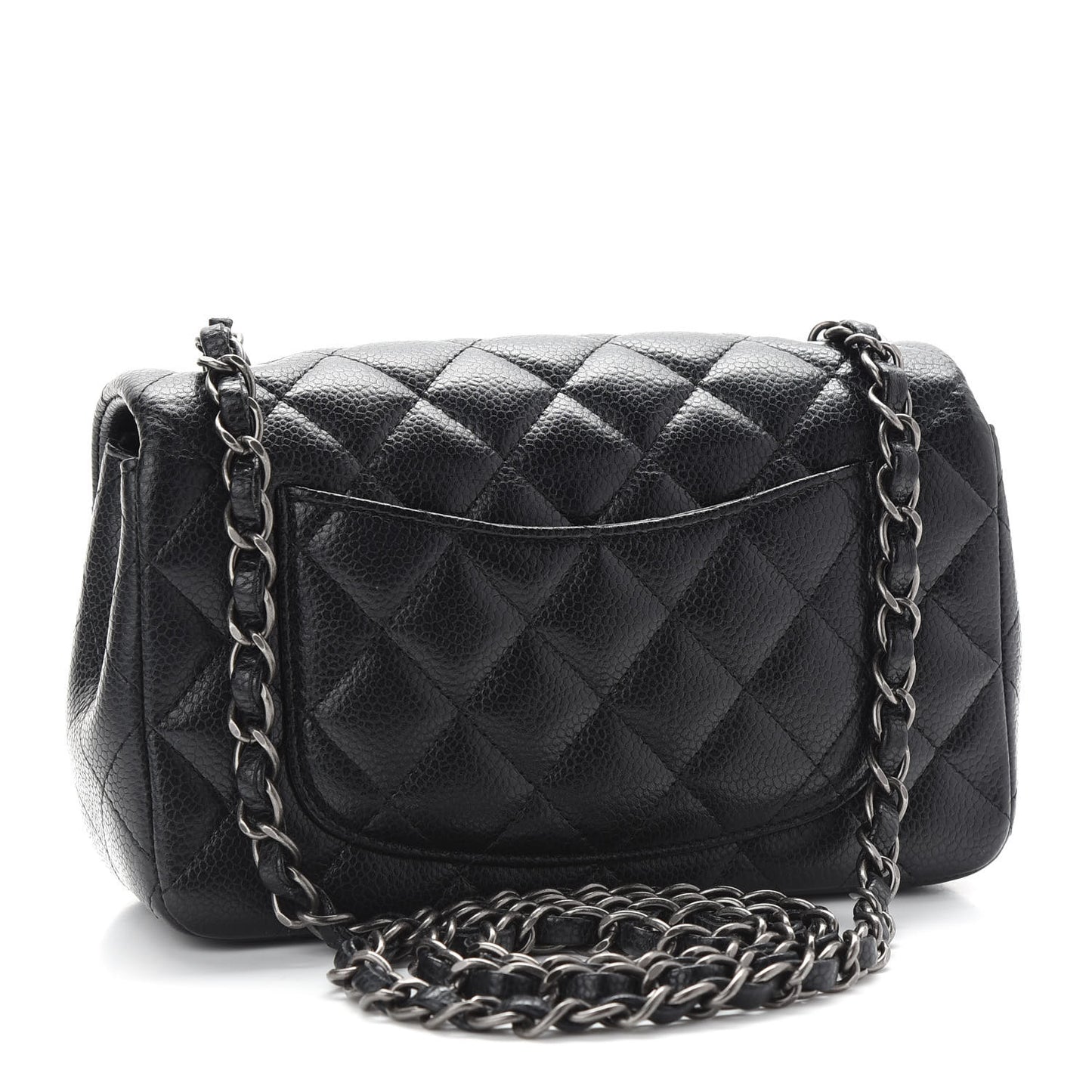 Caviar Quilted Mini Rectangular Flap Black