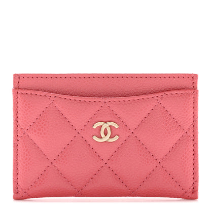 Chanel Caviar Quilted Card Holder Pink 1 of 11