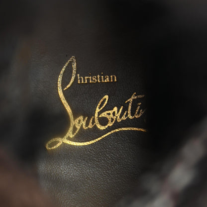 Christian Louboutin Metallic Specchio Fanny Flat Fur Boots 38 Roche 7 of 7