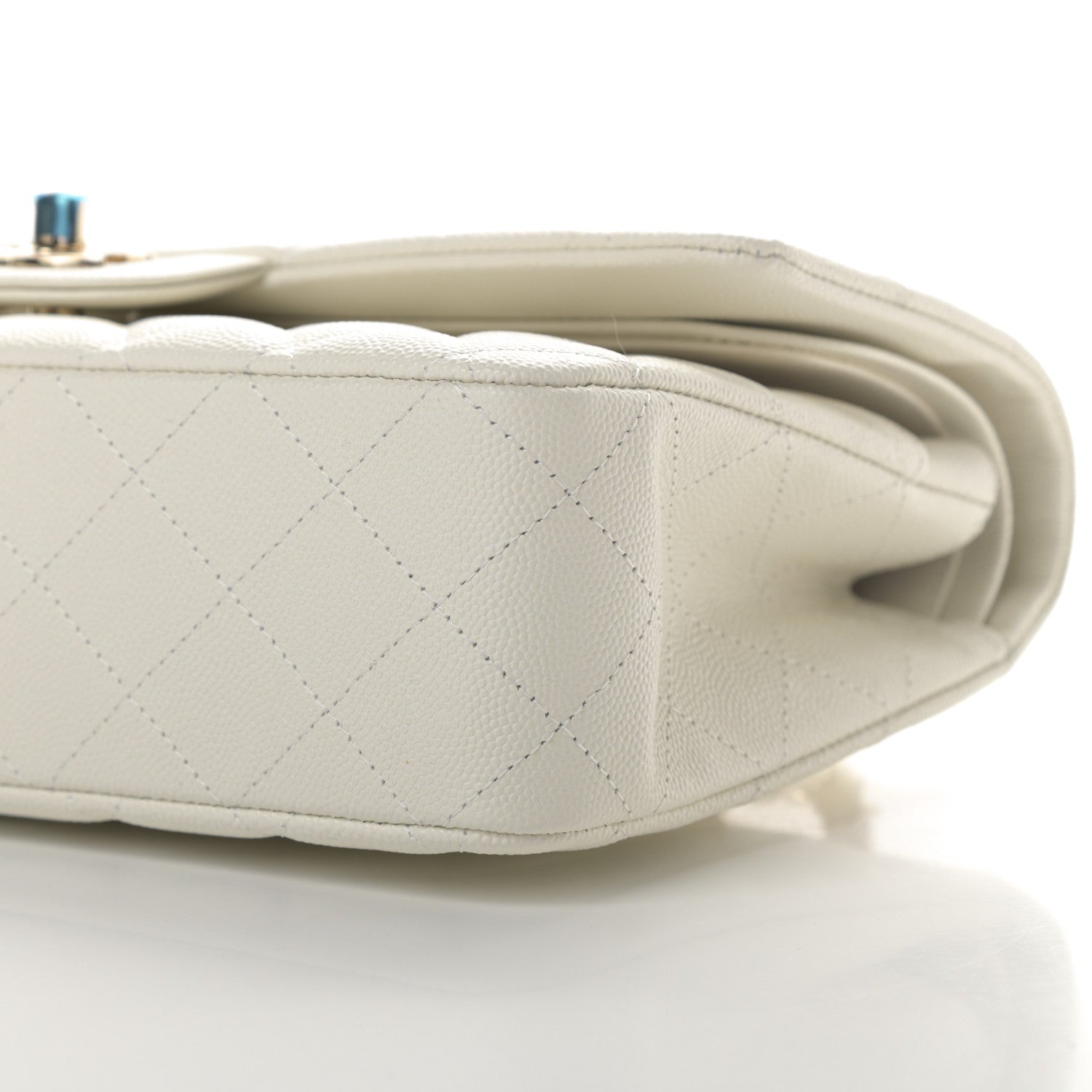 Chanel Caviar Quilted Medium Double Flap White 10 of 11