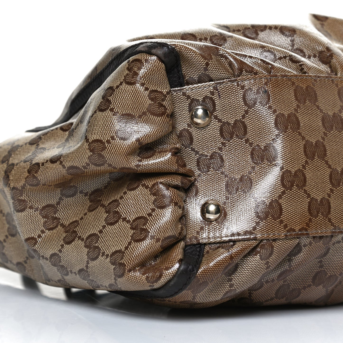Crystal Monogram Large D Gold Ring Tote Dark Brown