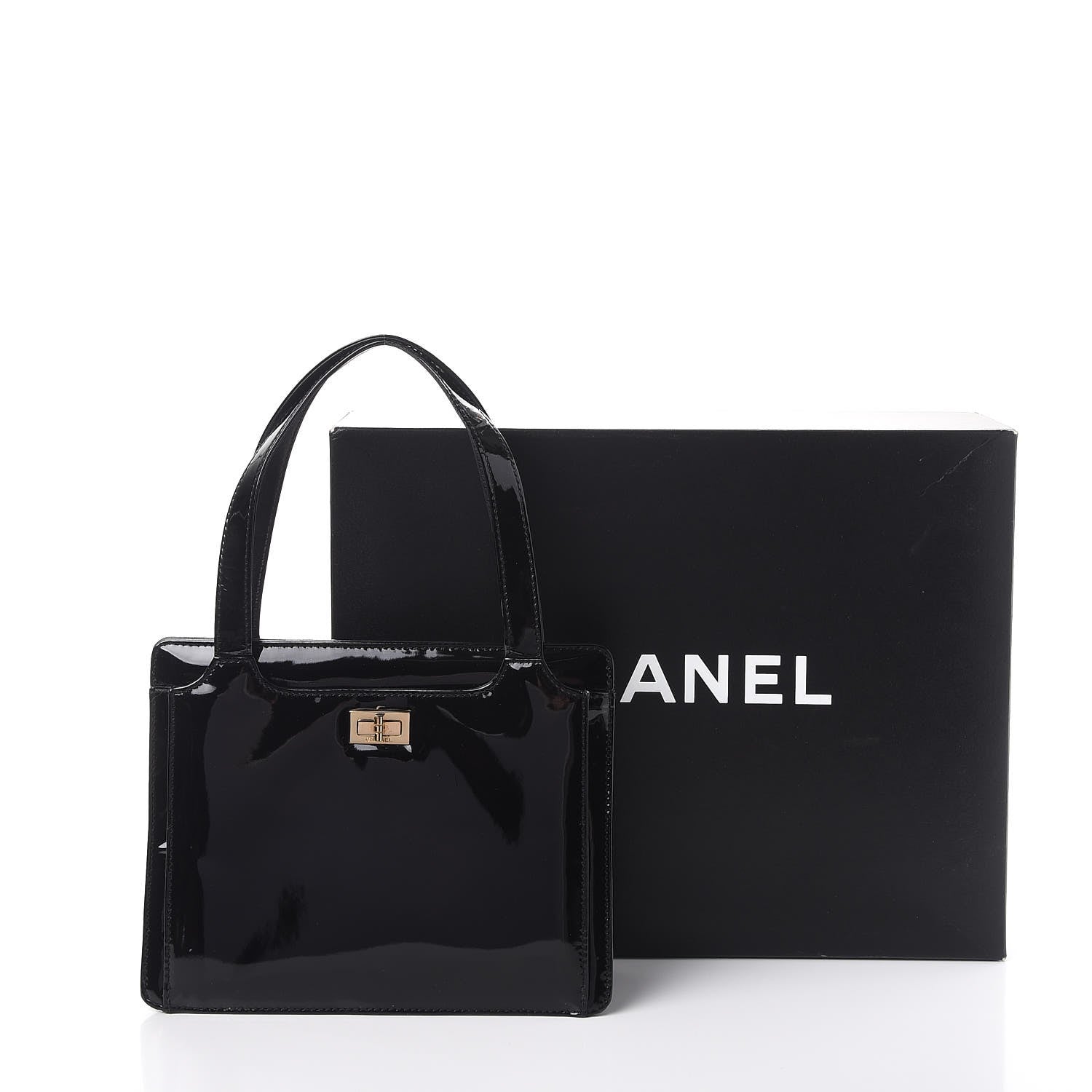 Chanel Patent Calfskin Mademoiselle Shoulder Bag Black 10 of 10