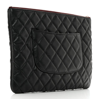 Chanel Caviar Quilted Medium Cosmetic Case Black 3 of 8