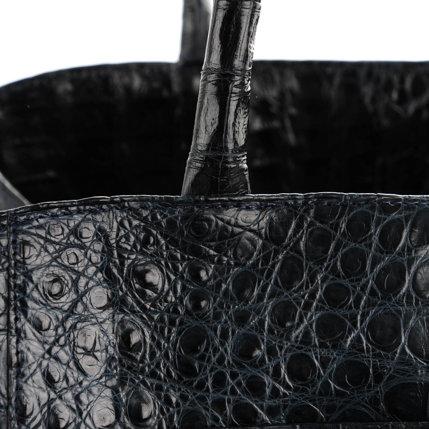 Nancy Gonzalez Crocodile Top Handle Tote Dark Blue 16 of 16