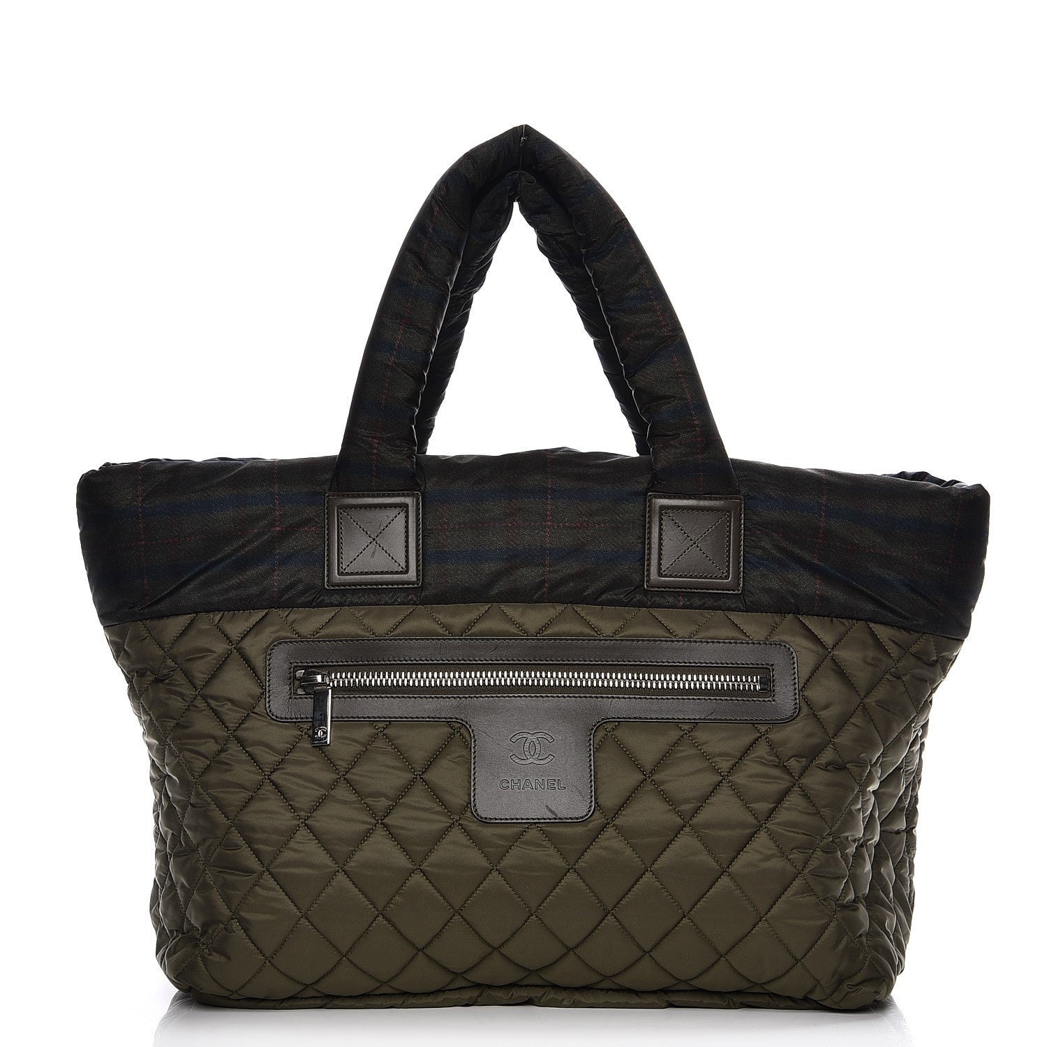Chanel Nylon Quilted Large Coco Cocoon Tote Khaki 1 of 8