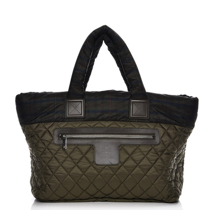 Chanel Nylon Quilted Large Coco Cocoon Tote Khaki 1 of 8