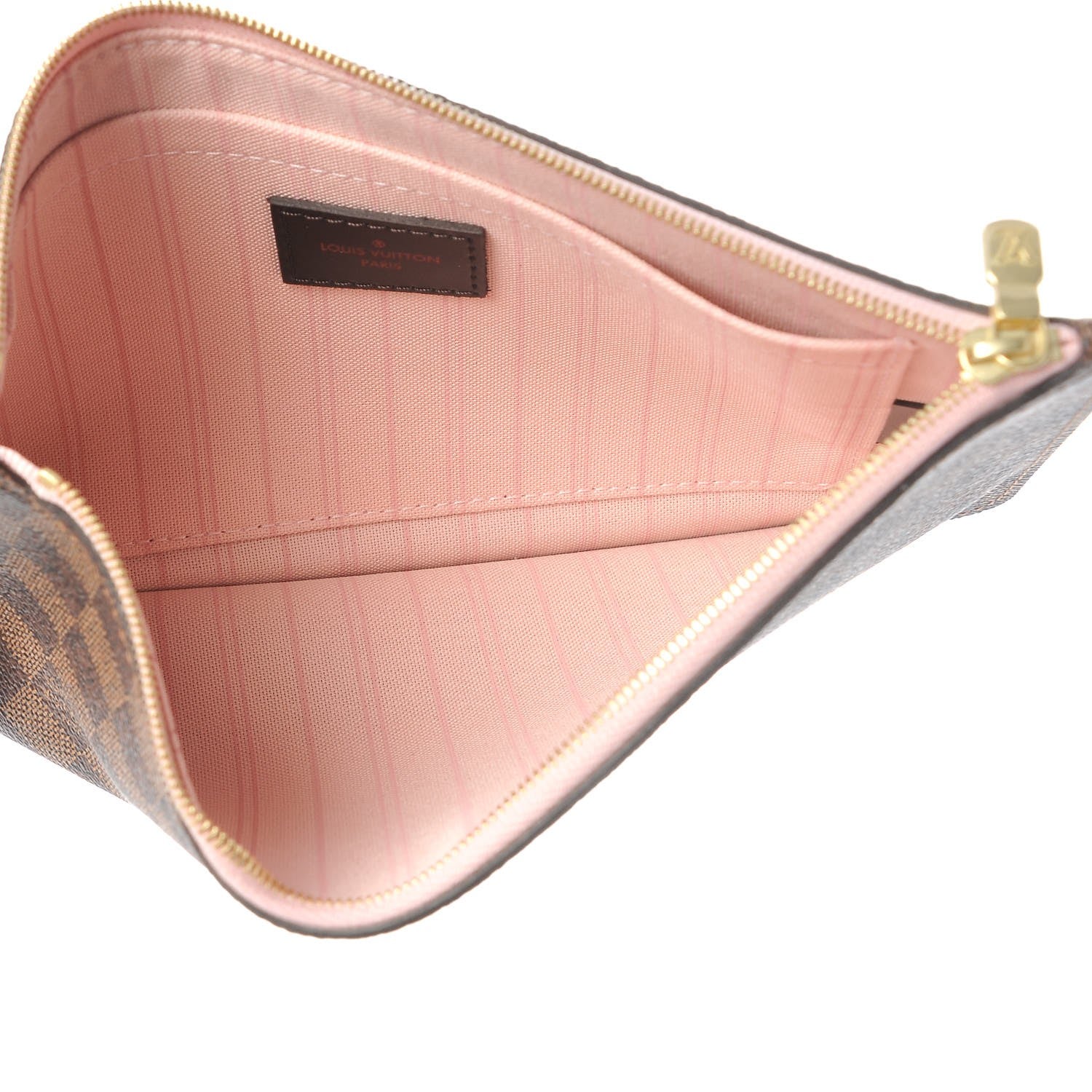 Louis Vuitton Damier Ebene Neverfull MM GM Pochette Rose Ballerine 5 of 9