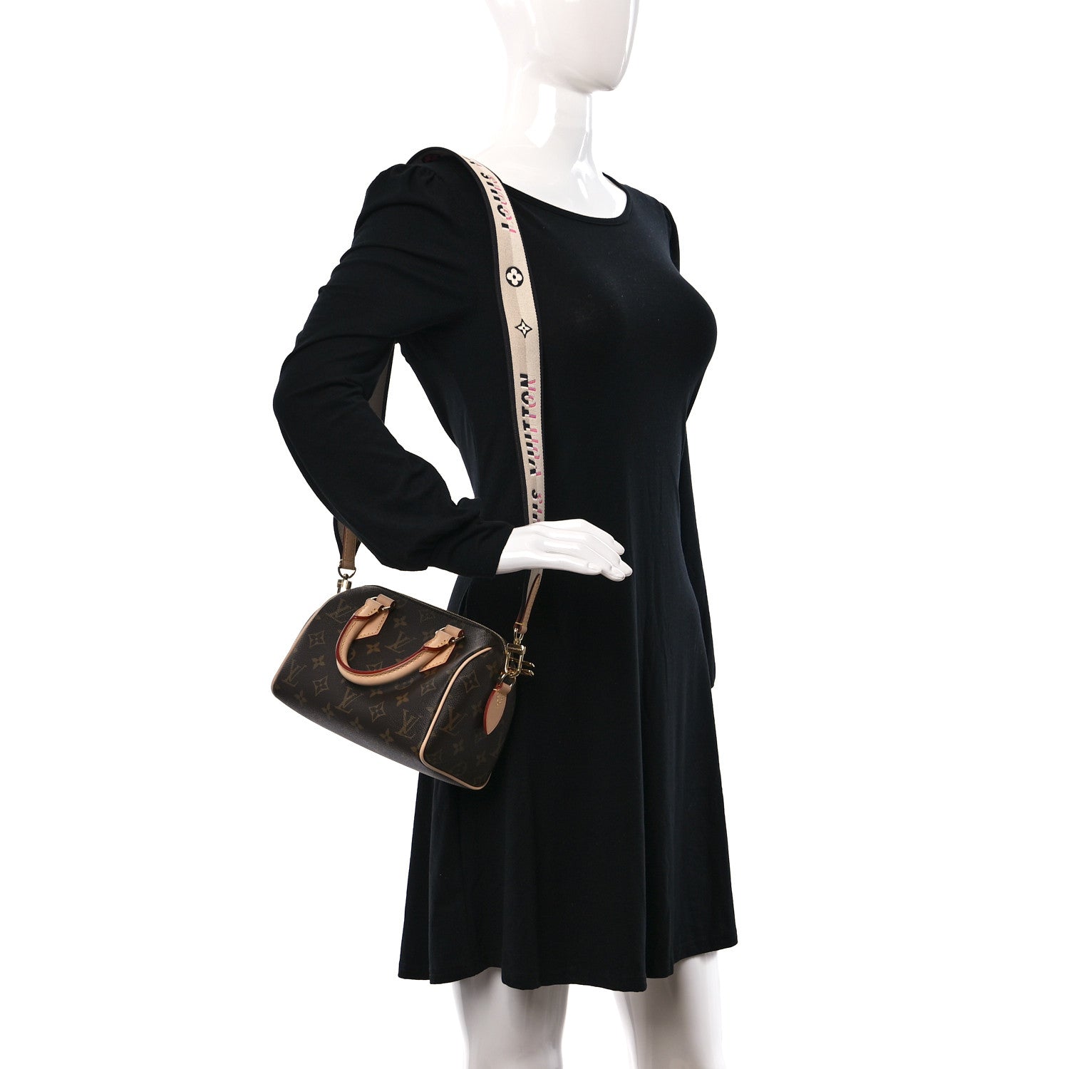 Louis Vuitton Monogram Speedy Bandouliere 20 Black 2 of 11