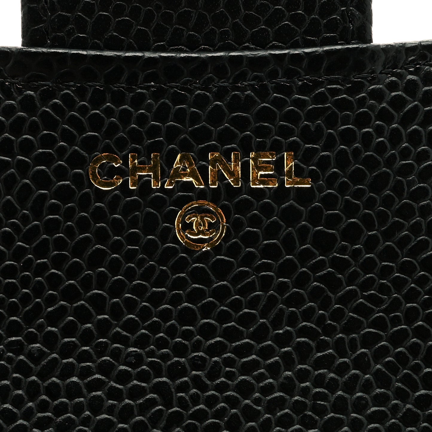 Caviar Quilted Compact Flap Wallet Black