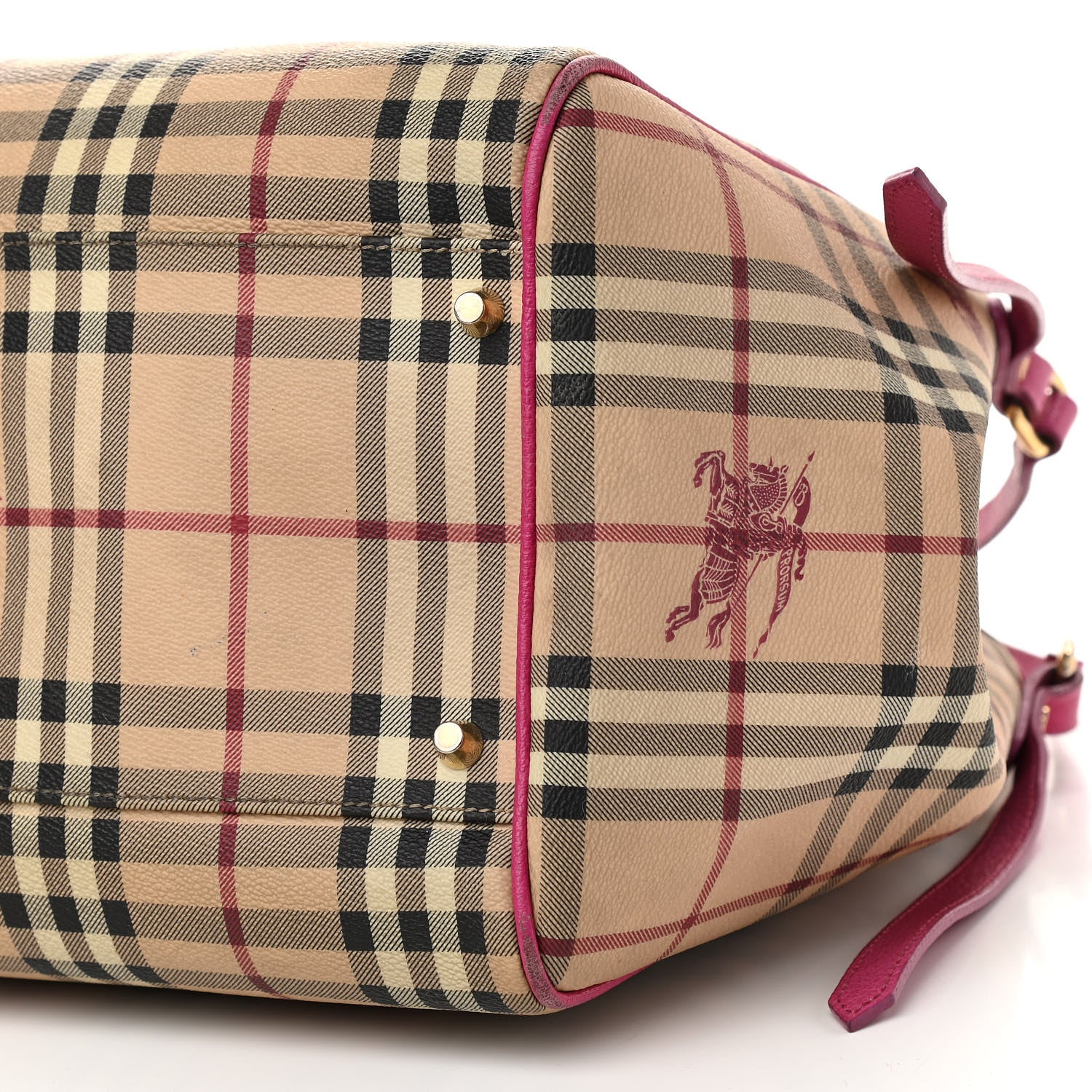 Burberry Haymarket Check Medium Canterbury Tote Bright Rhubarb Pink 9 of 14
