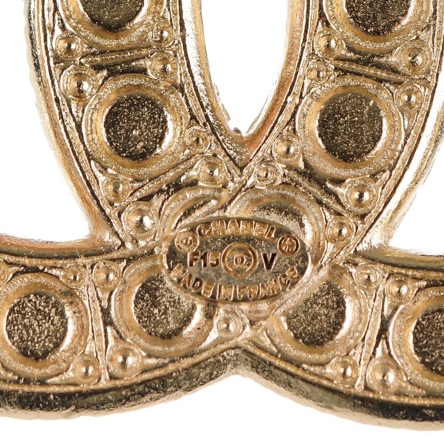 Chanel Pearl Crystal CC Brooch Gold 4 of 5