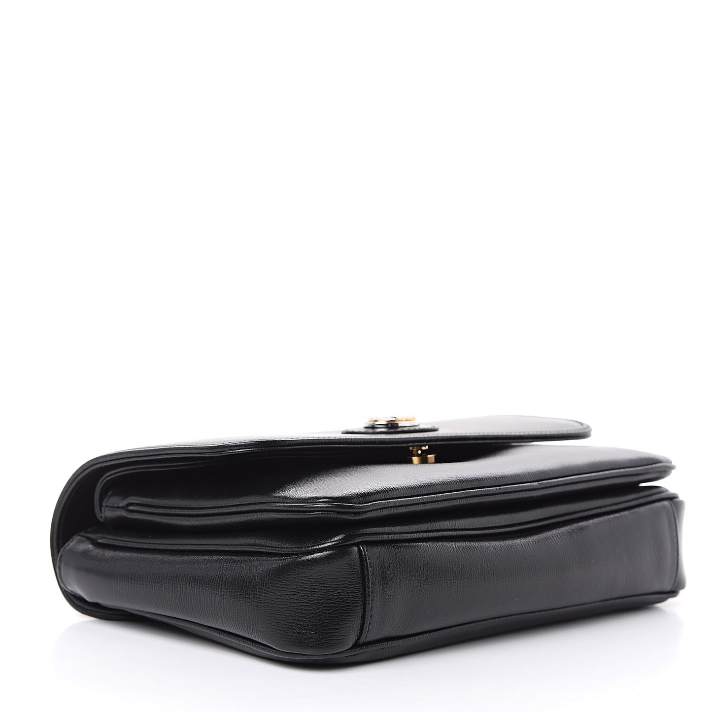 Azalea Calfskin Small Marina Chain Shoulder Bag Black