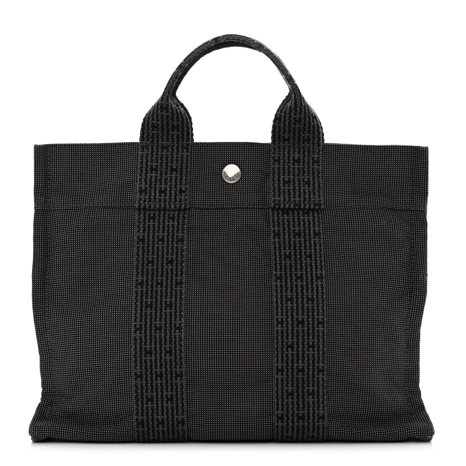Hermes Canvas Herline PM Tote Grey 1 of 12