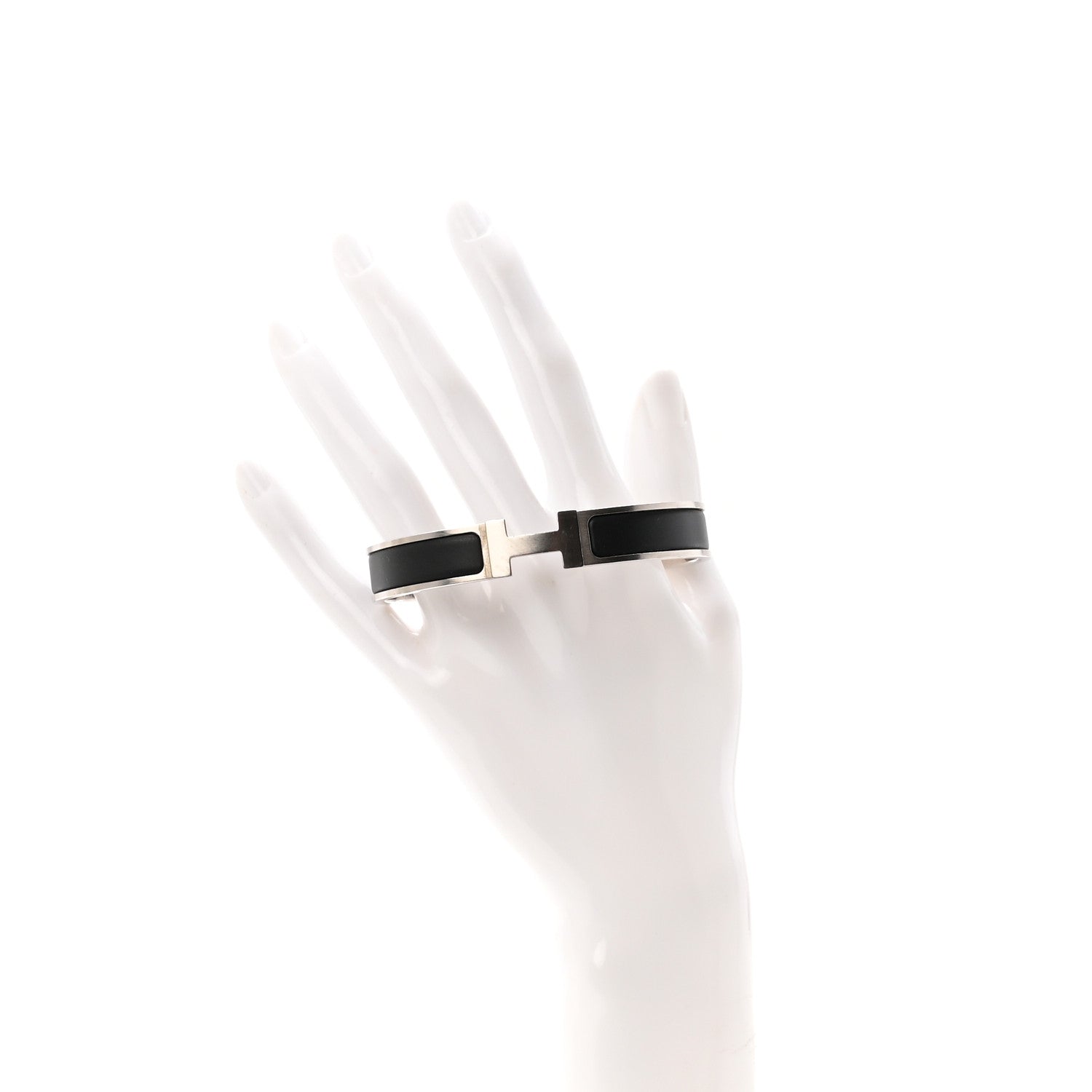 Hermes Matte Enamel Narrow Clic Clac HH Bracelet GM Black 2 of 5