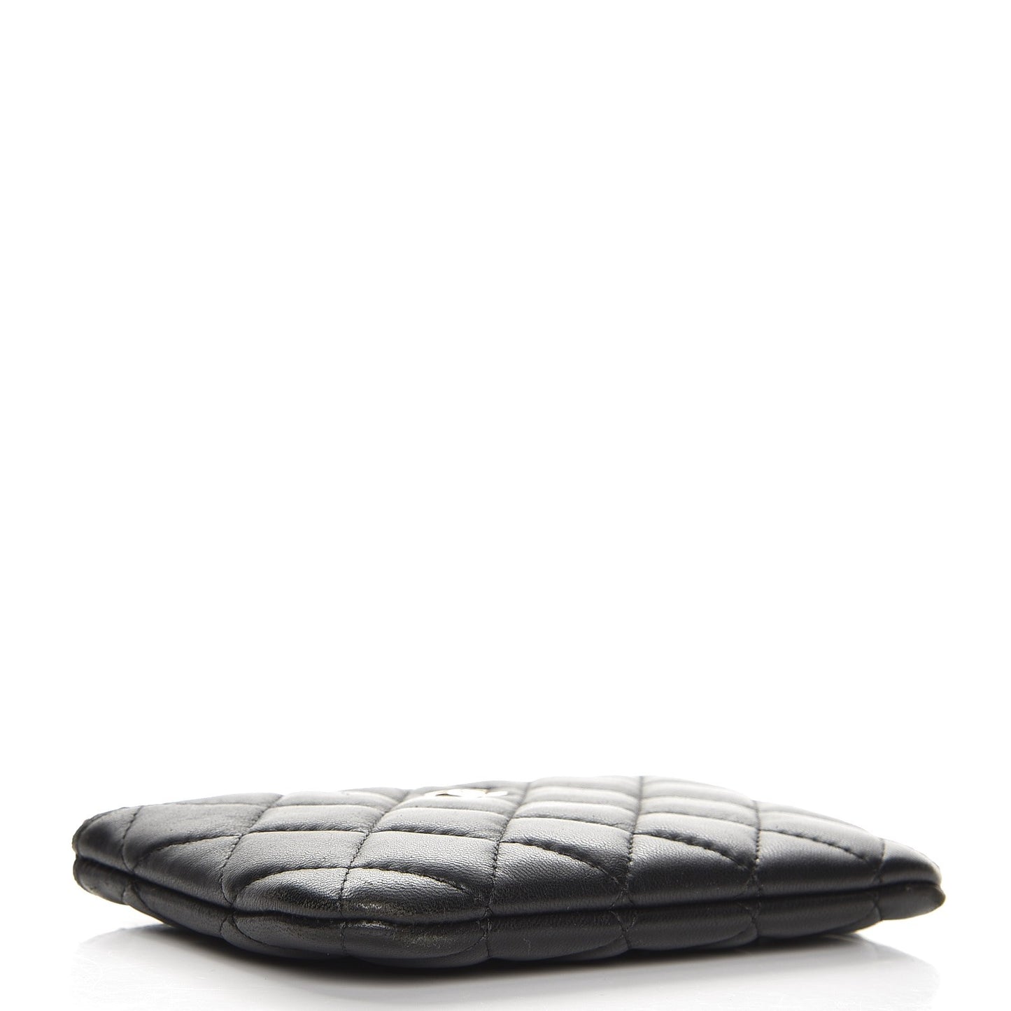 Lambskin Quilted Small Cosmetic Case Black
