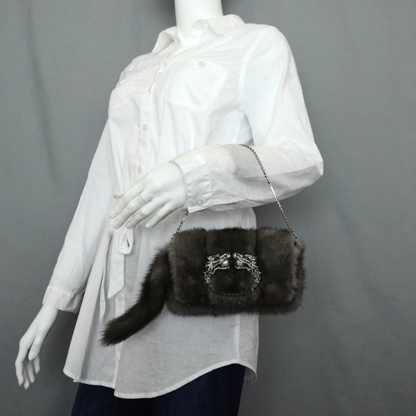 Fox Fur Tom Ford Jeweled Dragon Evening Bag