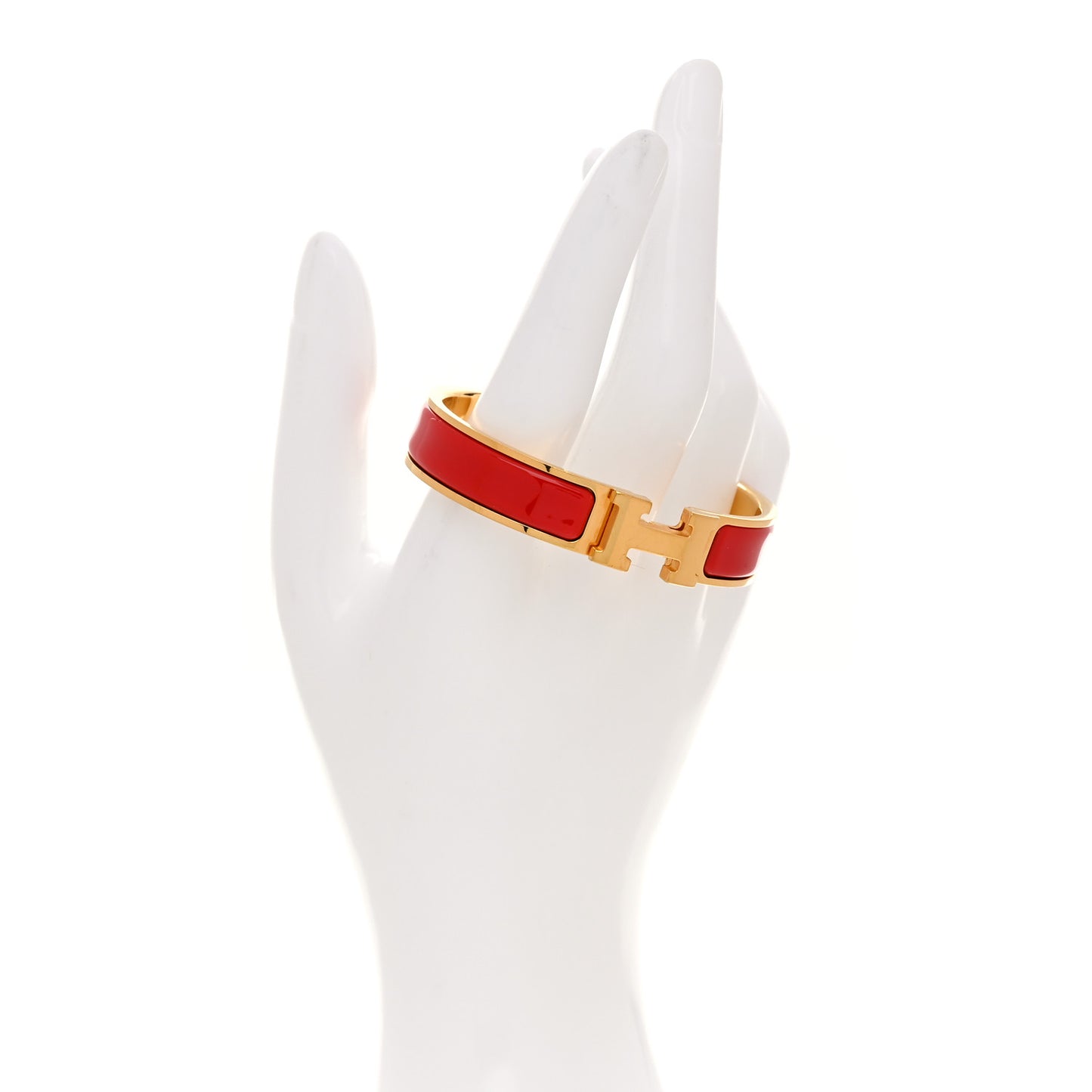 Enamel Narrow Clic Clac H Bracelet PM Rouge Vif