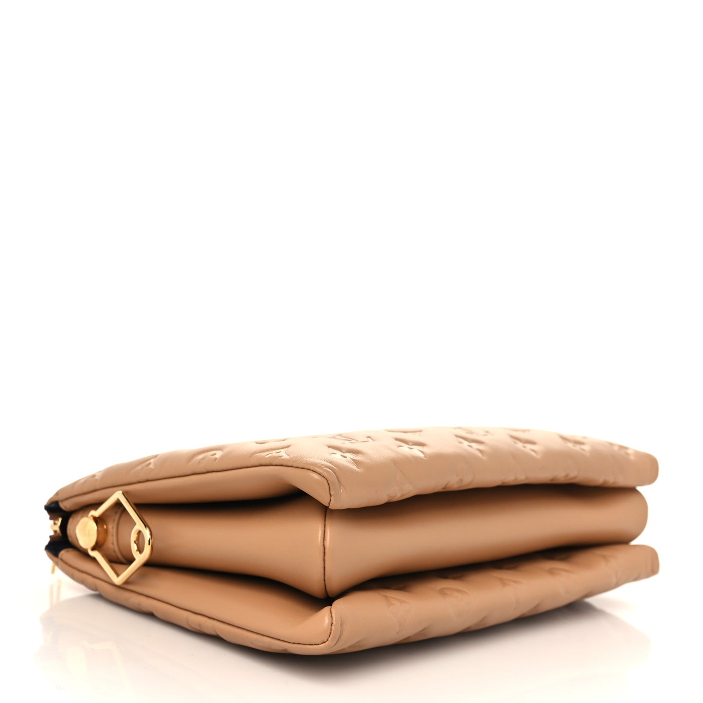 Lambskin Embossed Monogram Coussin PM Camel