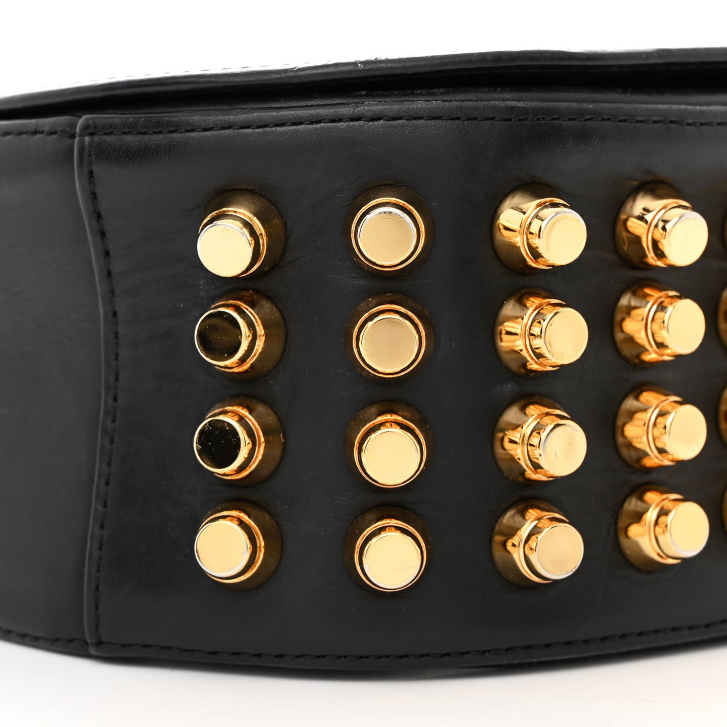 Calfskin Small Lia Sling Black Pale Gold Hardware
