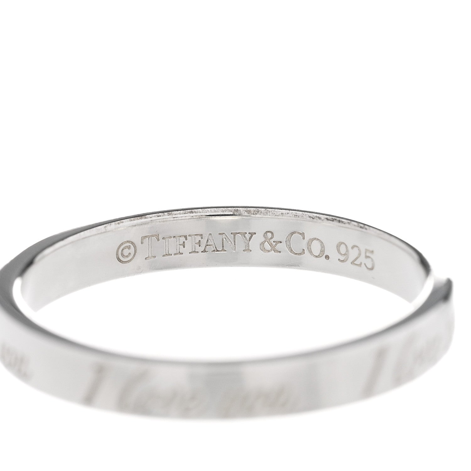 Tiffany Sterling Silver I Love You Band Ring 56 7.5 4 of 5