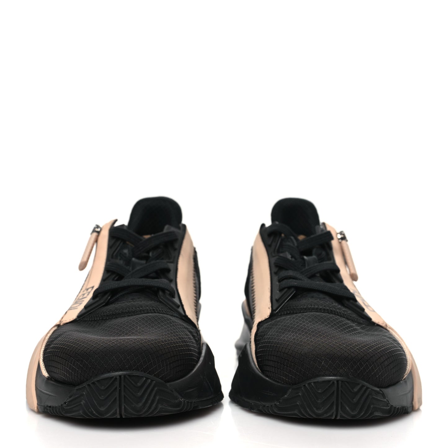 Nylon Suede Lycra Fendi Flow Low Top Sneakers 36 Black