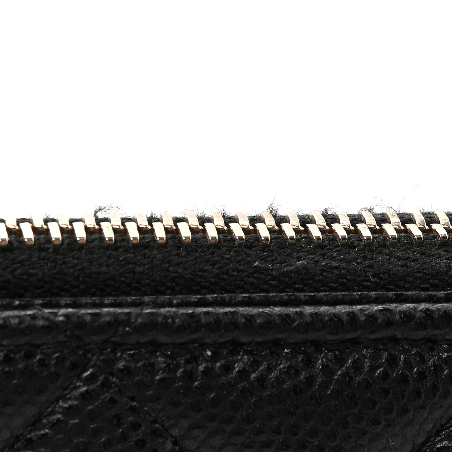Caviar Quilted Flap Zip Card Holder Black