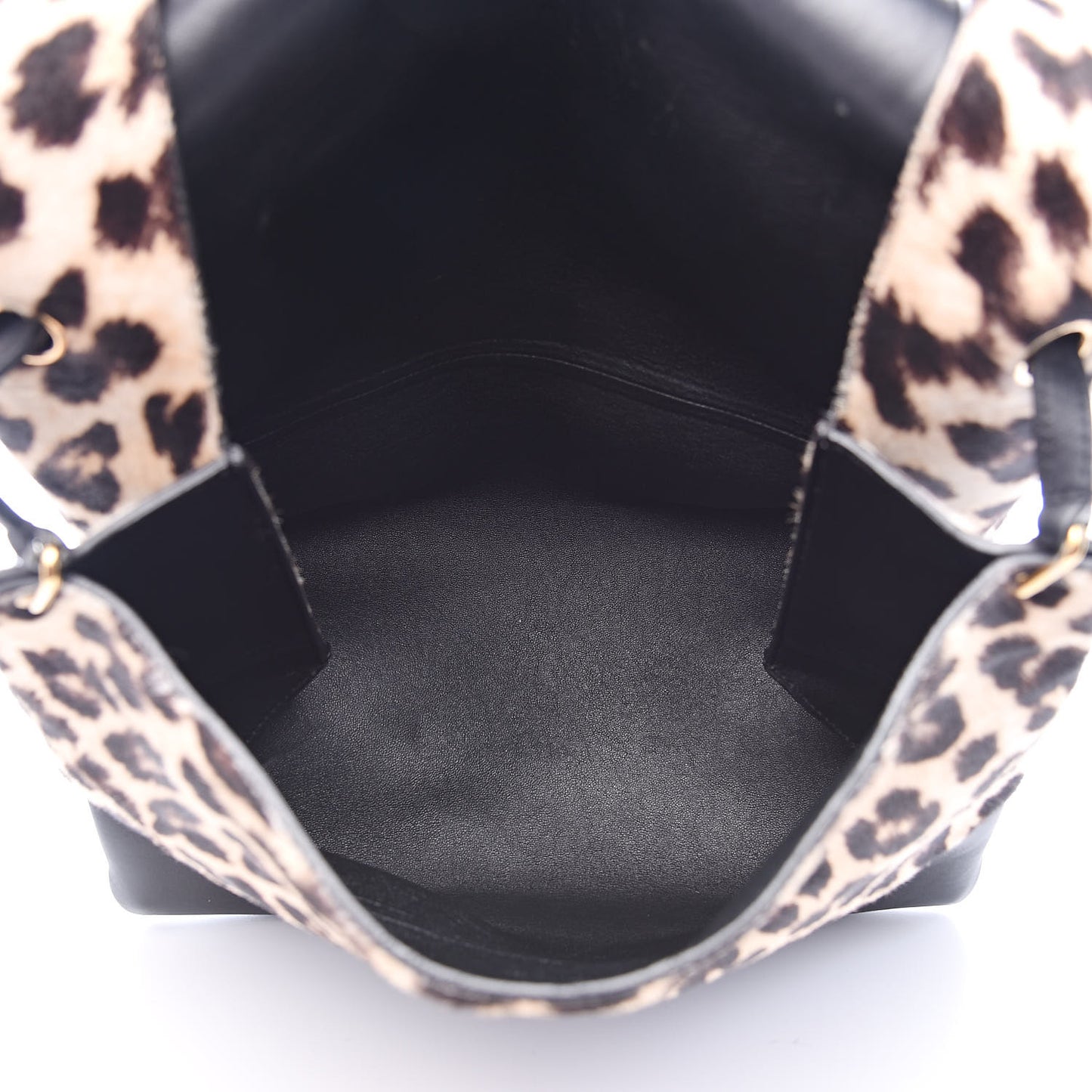Pony Hair Calfskin Leopard Print All Soft Tote Black