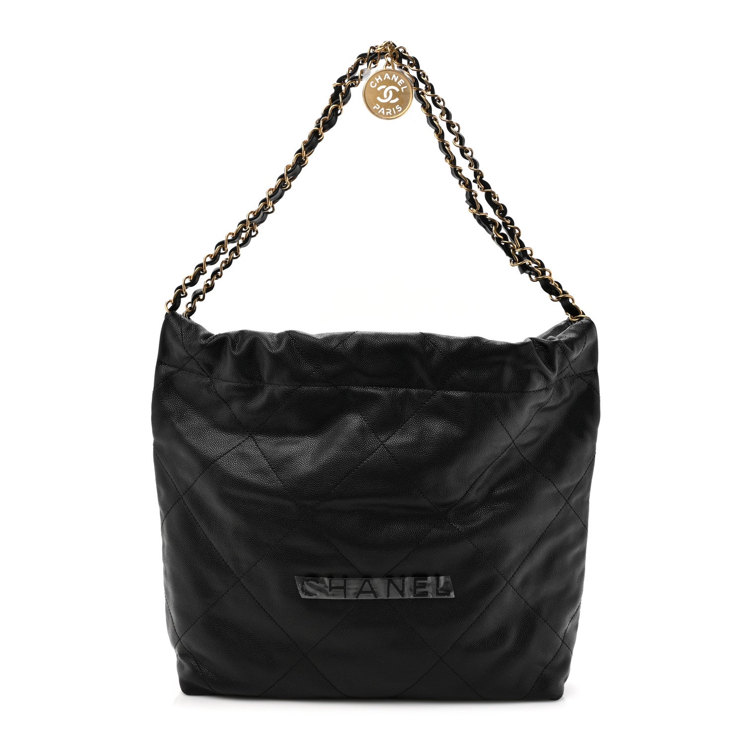 Chanel Shiny Caviar Quilted Small Chanel 22 So Black 1 of 10