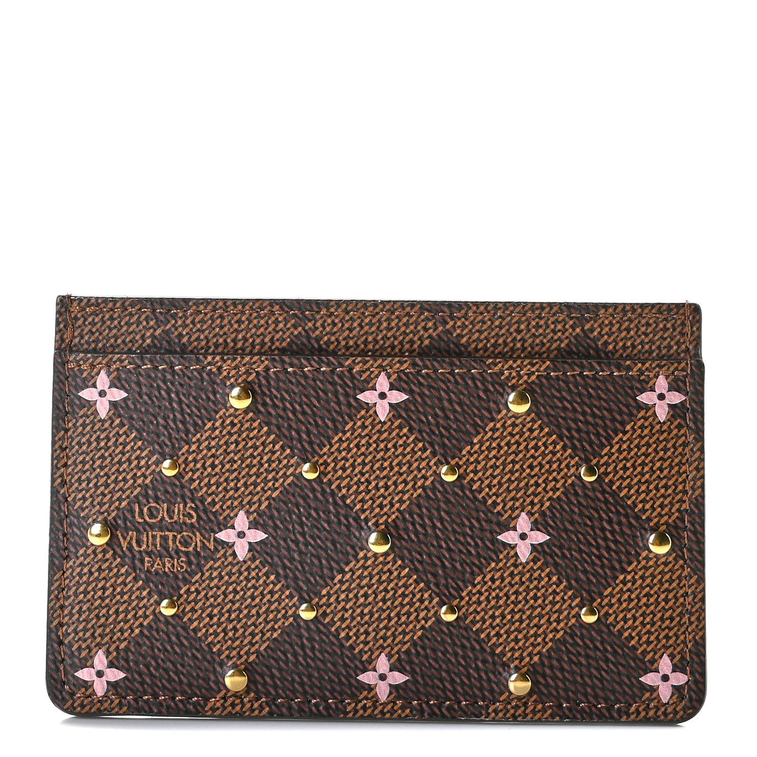 Louis Vuitton Damier Ebene Studded Card Holder 1 of 7