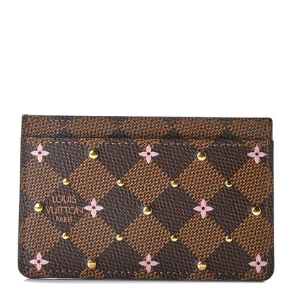 Louis Vuitton Damier Ebene Studded Card Holder 1 of 7
