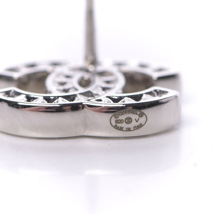 Chanel Baguette Crystal CC Earrings Silver 4 of 5