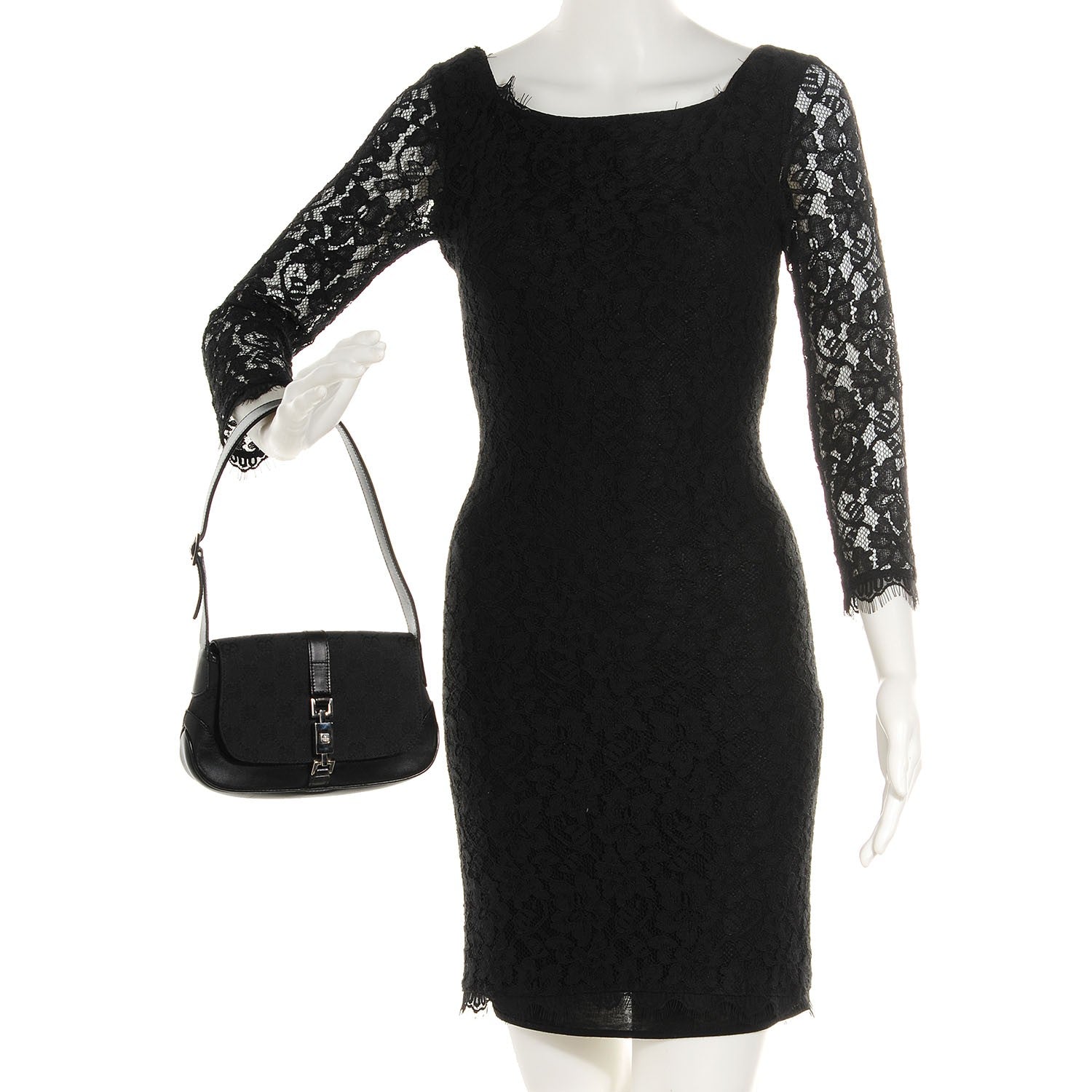 Gucci Monogram Mini Jackie O Hobo Black 2 of 7
