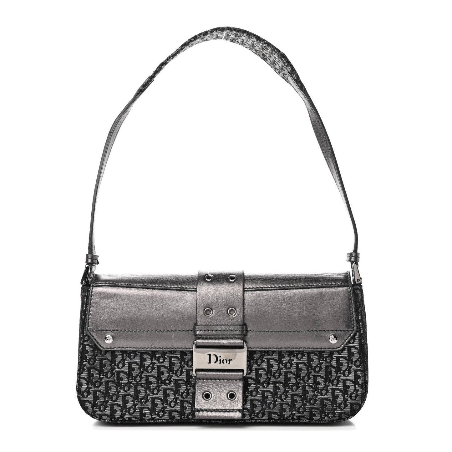 Metallic Monogram Street Chic Shoulder Bag Black