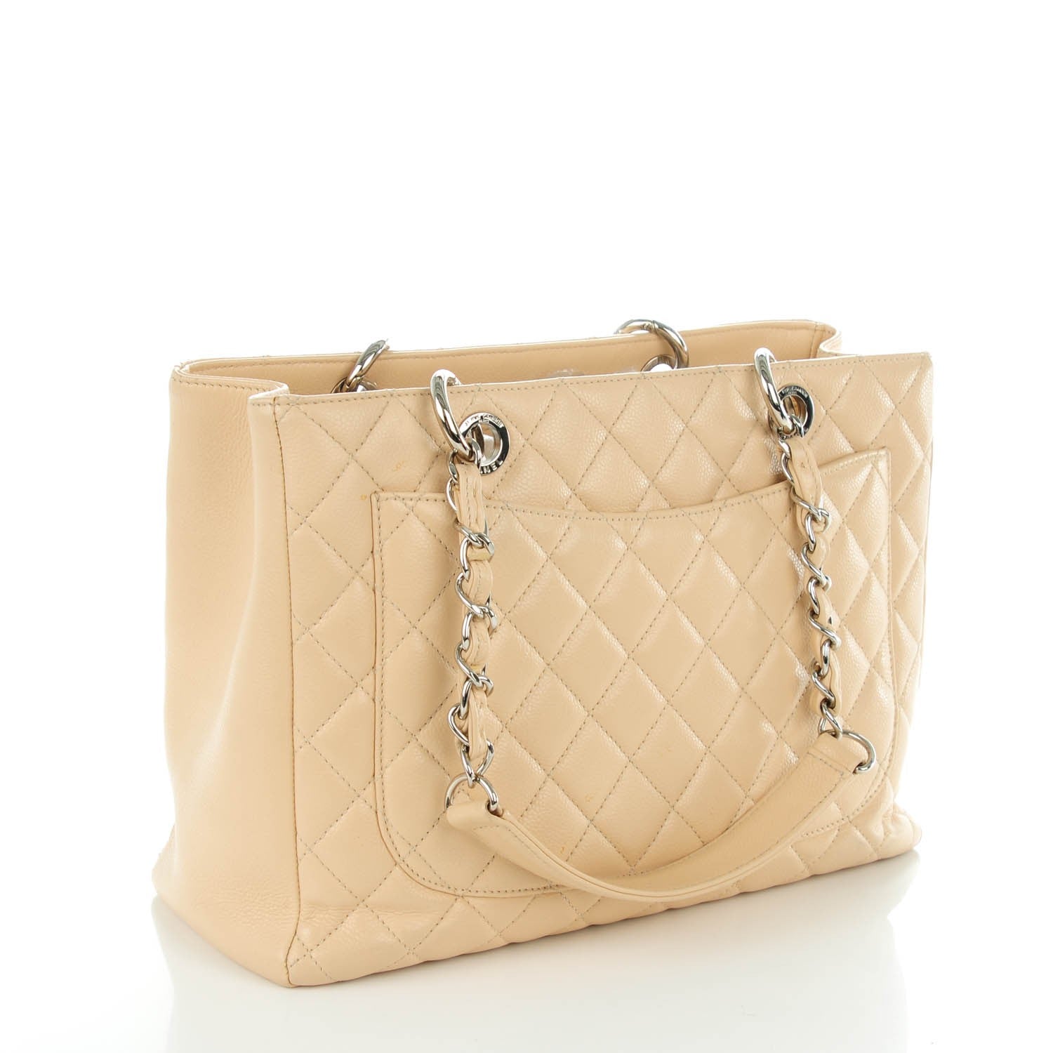 Chanel Caviar Quilted Grand Shopping Tote GST Beige Clair 3 of 7
