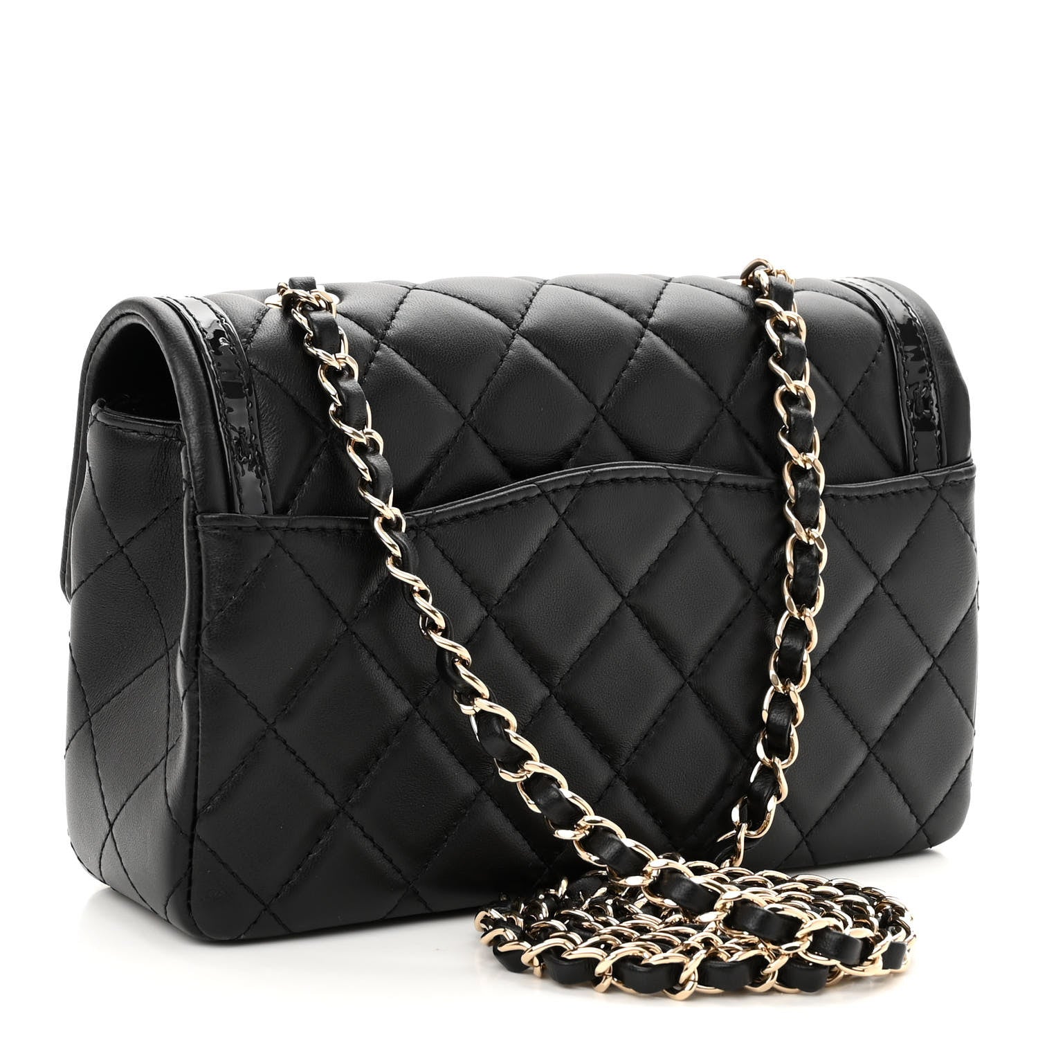 Chanel Lambskin Patent Calfskin Mini Flap Bag Black 3 of 10