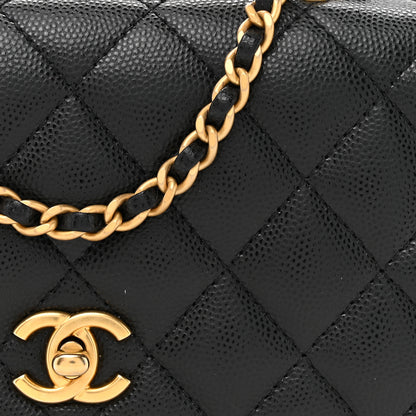 Chanel Shiny Caviar Quilted Pick Me Up Wallet On Chain WOC Black 8 of 11