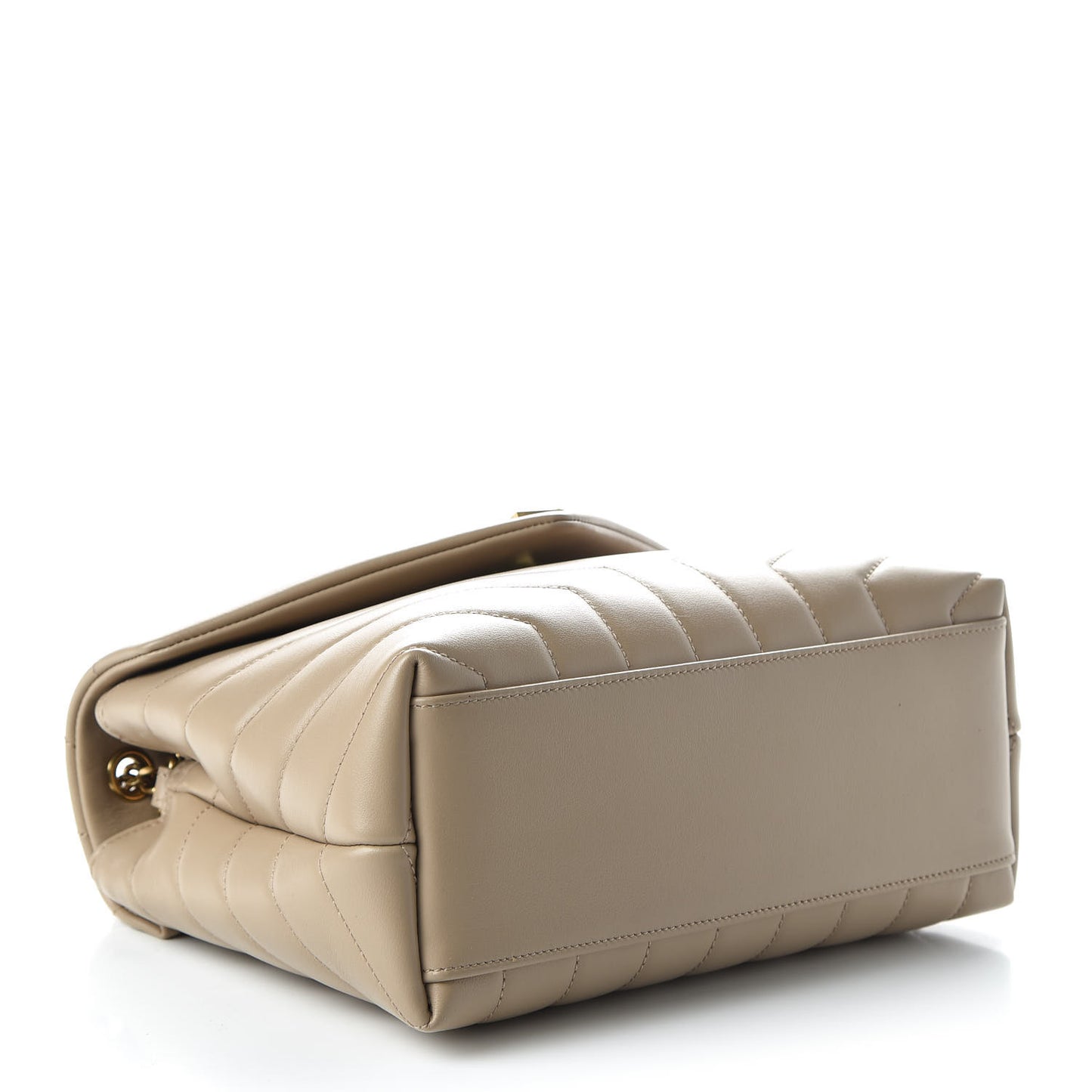 Calfskin Y Quilted Monogram Small Loulou Chain Satchel Dark Beige