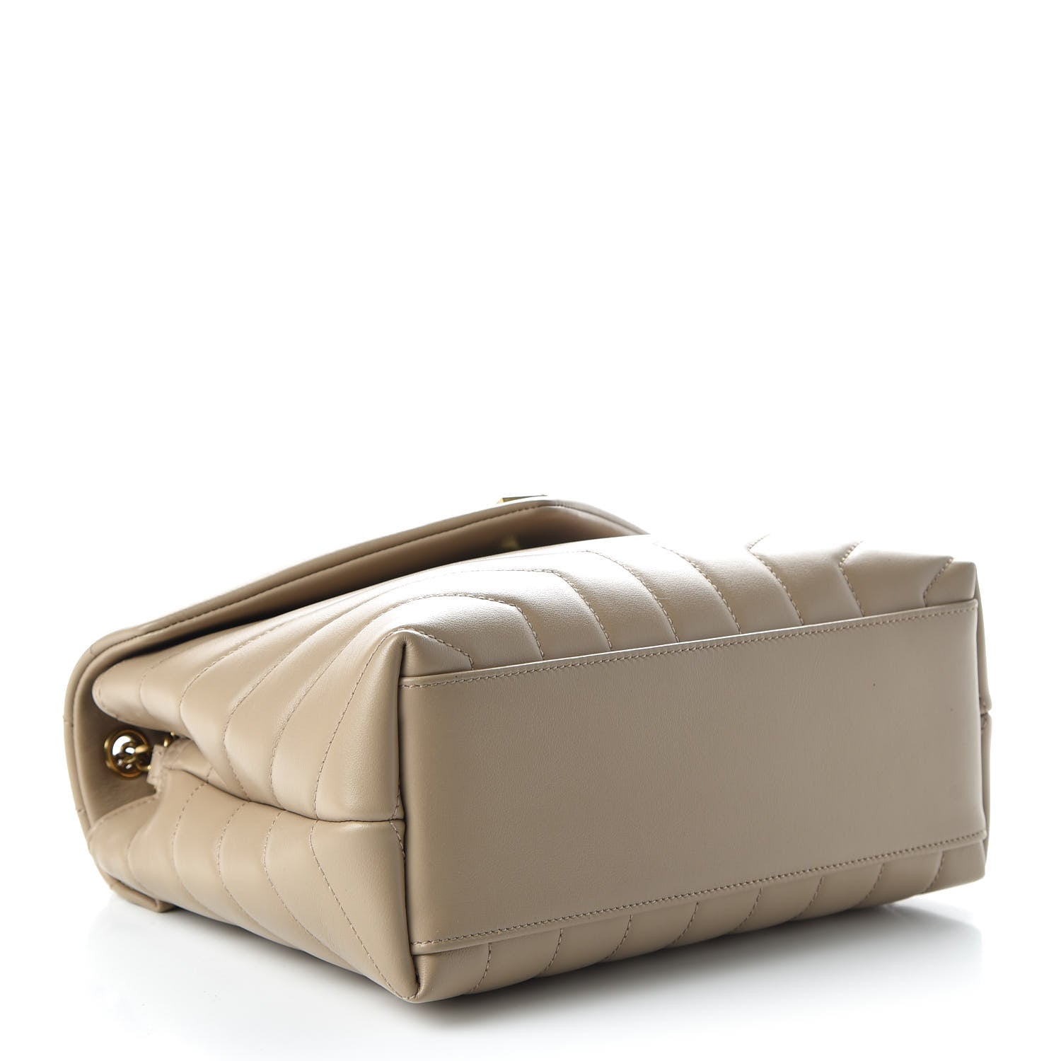 Saint Laurent Calfskin Y Quilted Monogram Small Loulou Chain Satchel Dark Beige 4 of 9