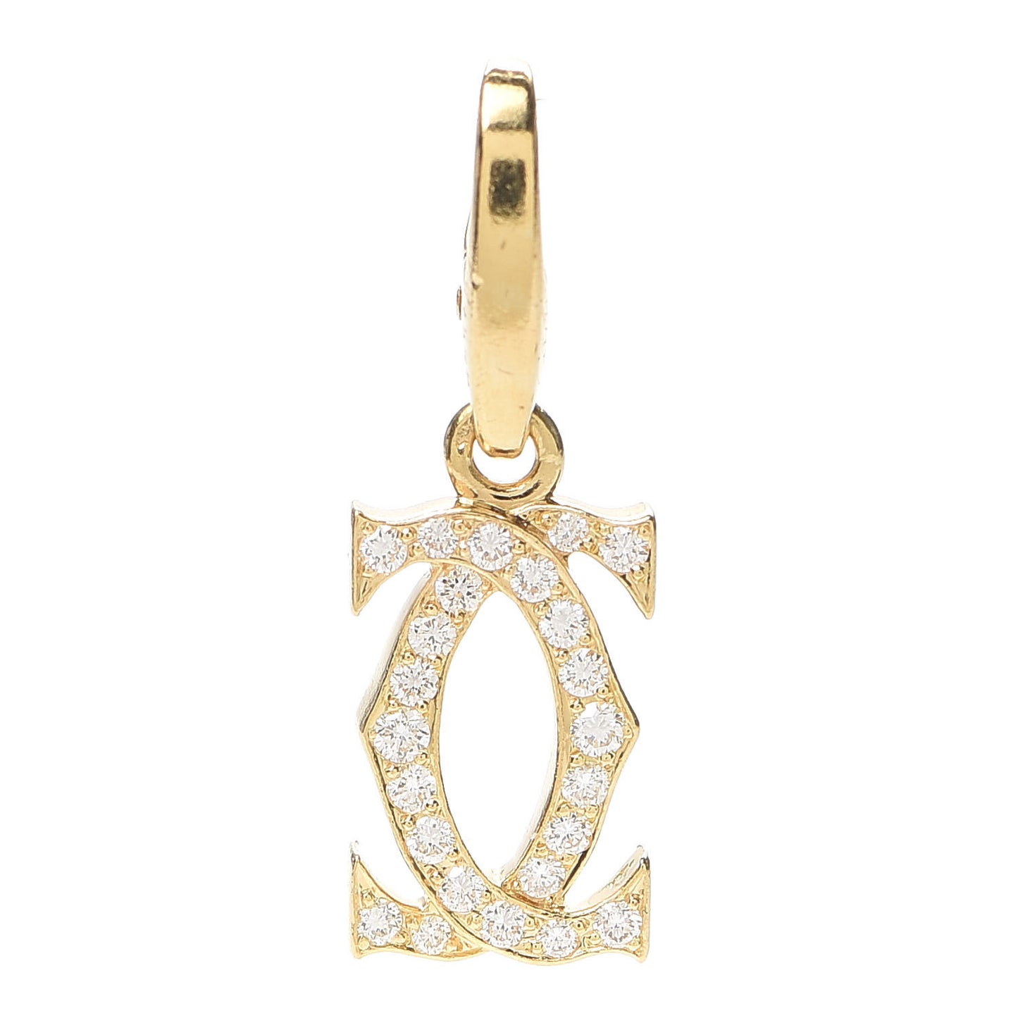 18K Yellow Gold Diamond Logo Charm