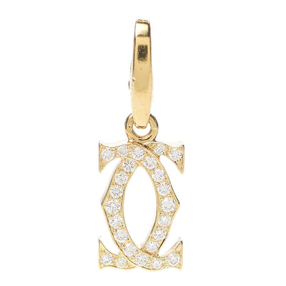 Cartier 18K Yellow Gold Diamond Logo Charm 1 of 4