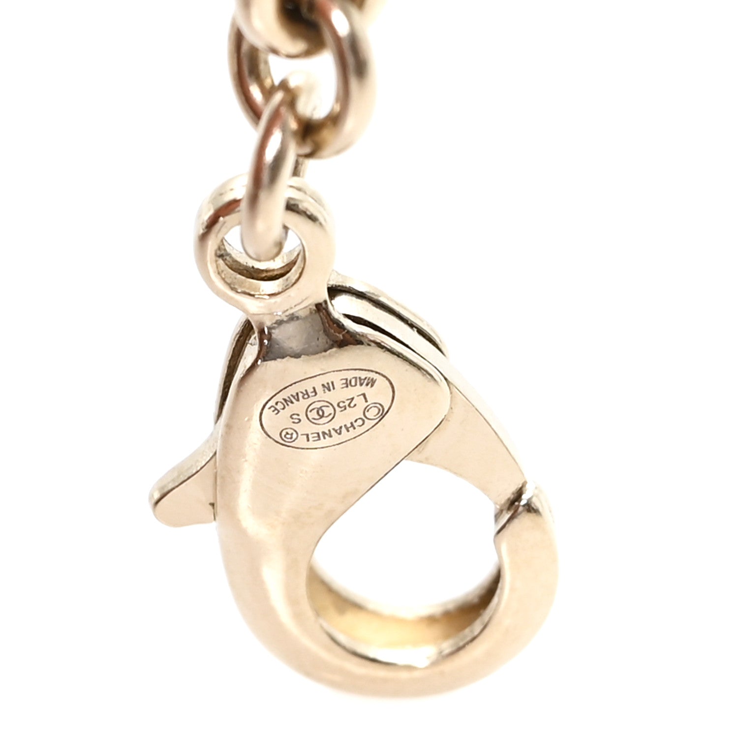 Chanel Metal Crystal CC Choker Necklace Light Gold 4 of 5