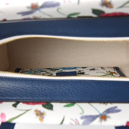 Gucci Canvas Medium Flora Tote White Multicolor Blue Agata 4 of 9