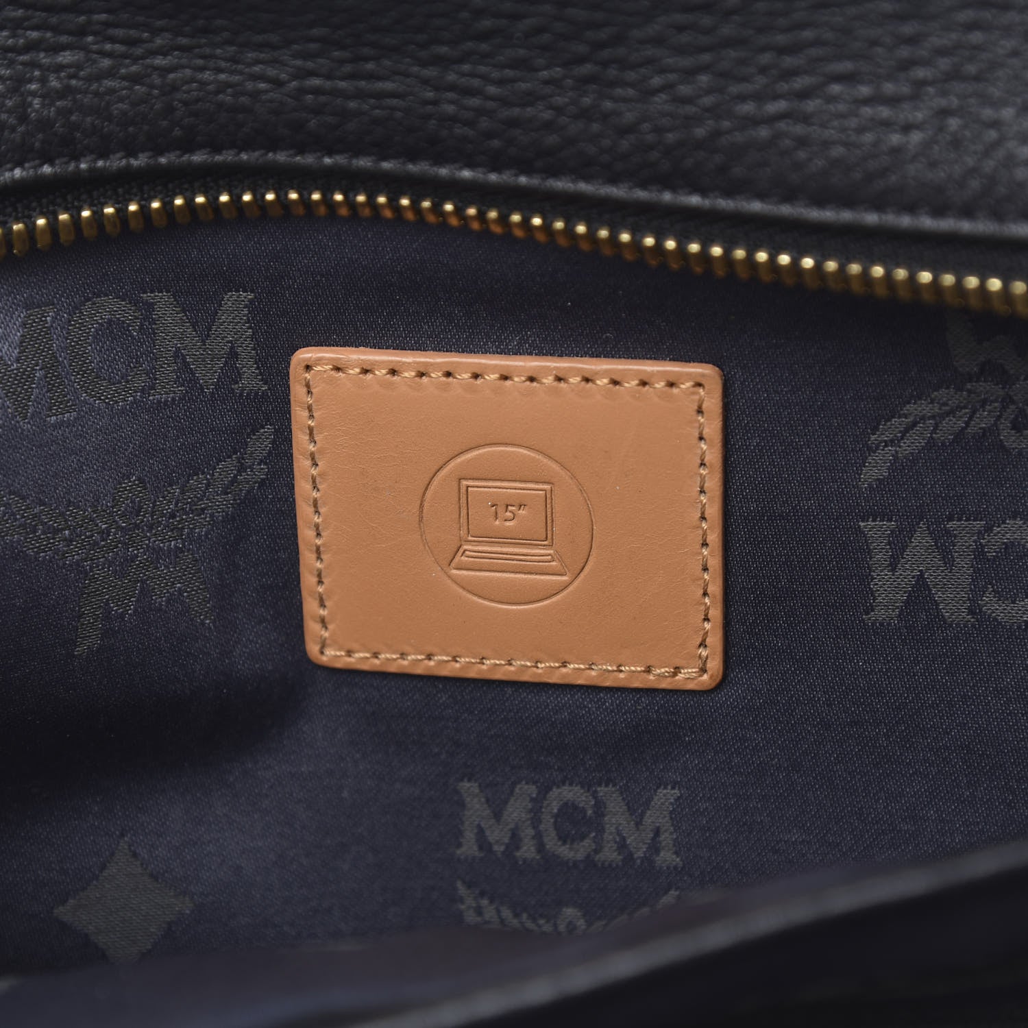 MCM Striped Visetos Studded Medium Stark M Backpack Black Phantom Grey 6 of 14