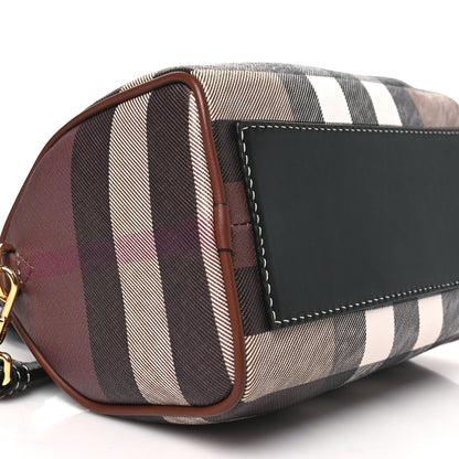 Burberry E-canvas Check Mini Bowling Bag Dark Birch Brown 9 of 10